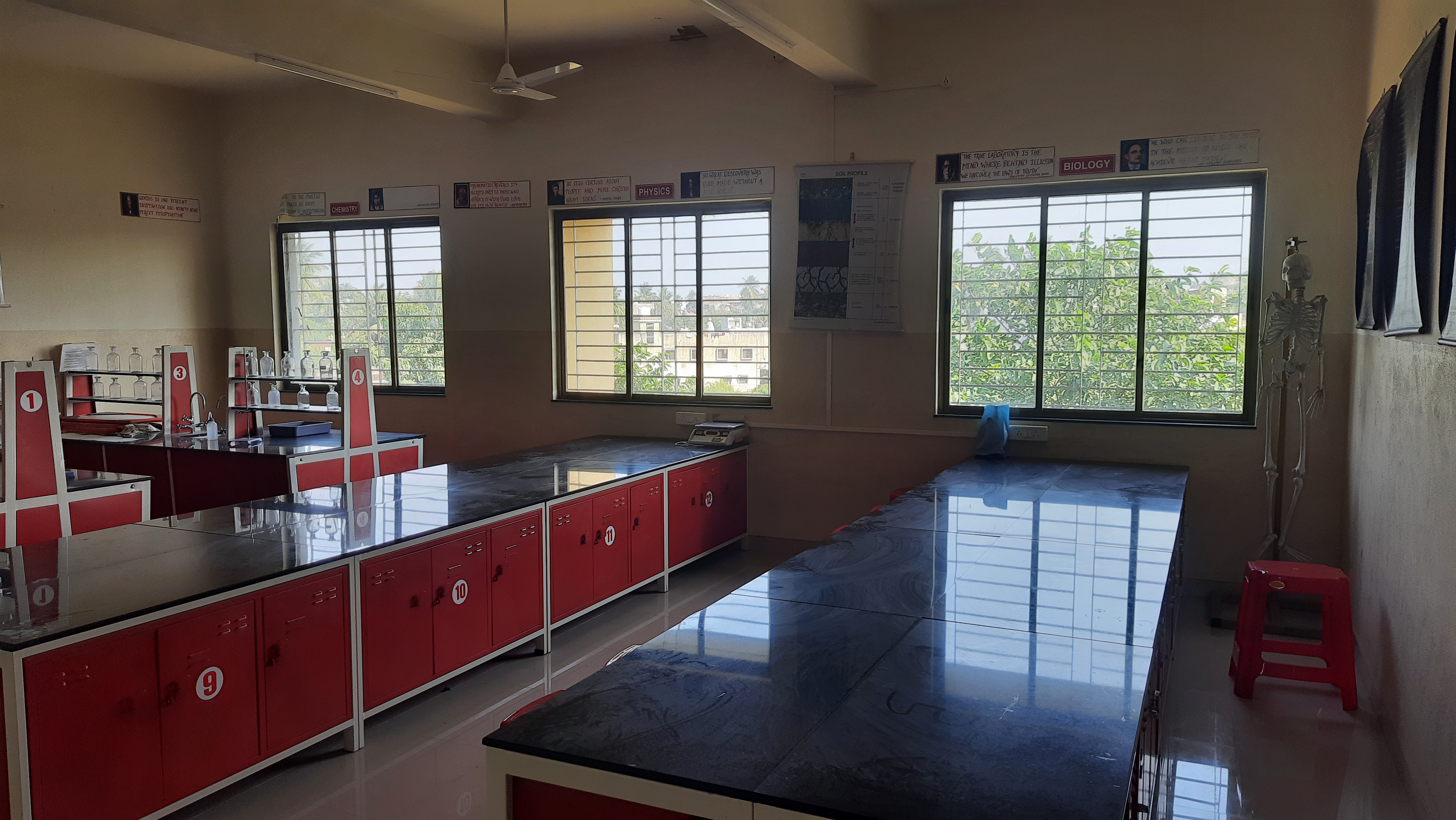 Students conducting experiments in the science lab